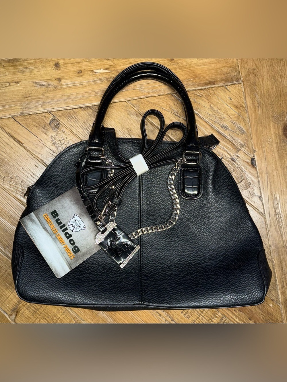 NWT Bulldog Cases Black Concealed Carry Satchel Purse Holster BDP-021